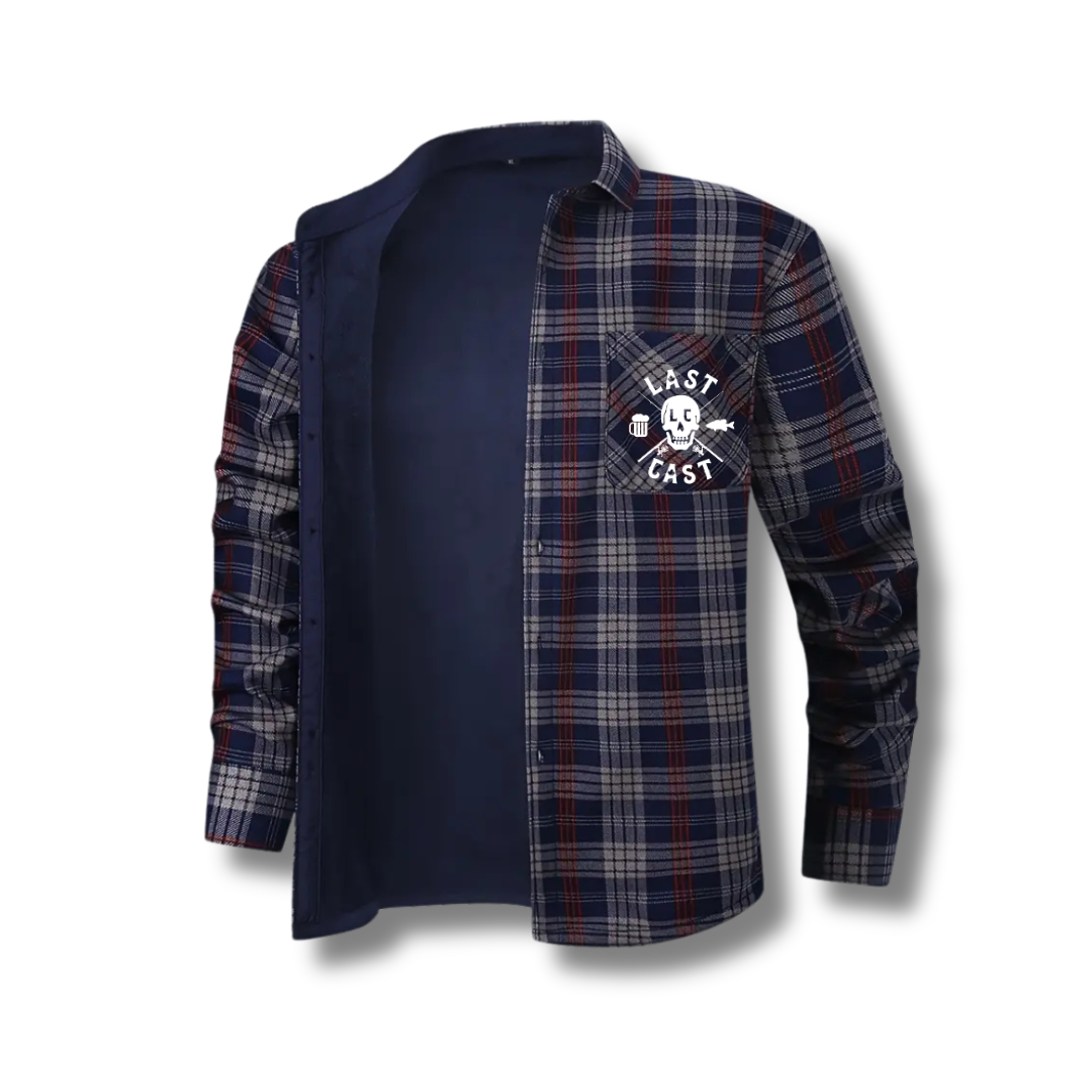 Sippin’ N Lippin’ Fleece Plaid - Navy