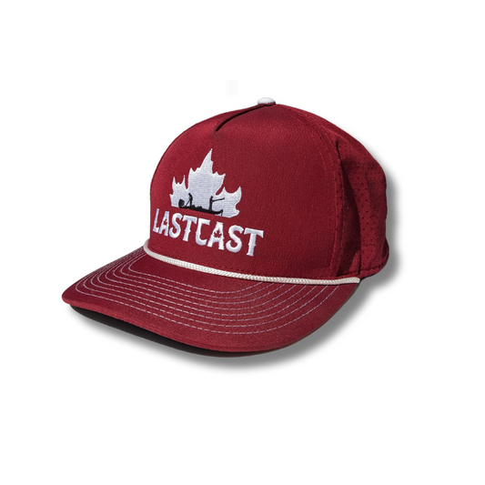 rope hat with canada leaf logo in crimson colour